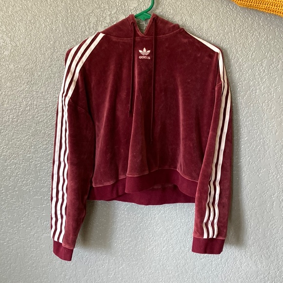 Urban out fitters Adidas velour hoodie. - Picture 1 of 6